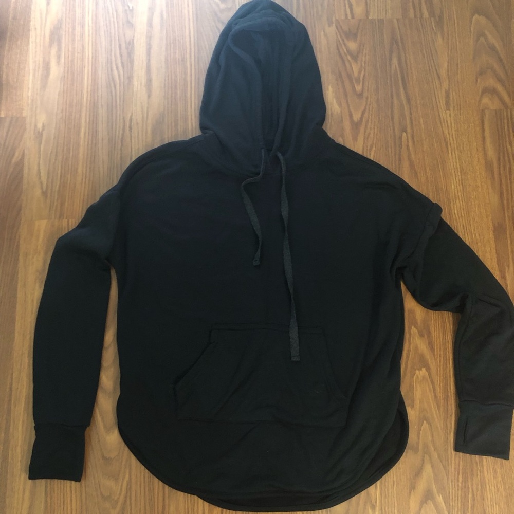 Super soft black hoodie with front pocket/pouch